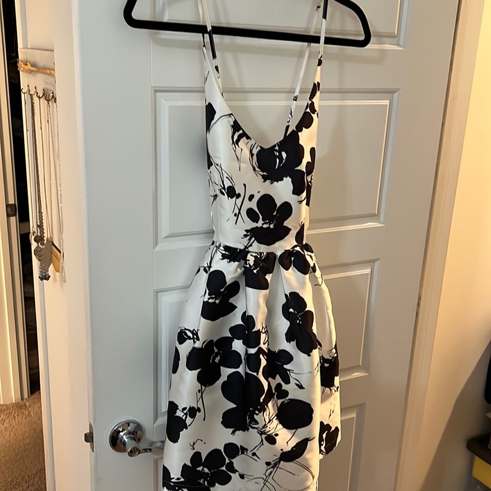 Blue and white floral short dress